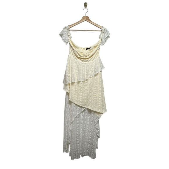 NWOT REVOLVE HOUSE OF HARLOW 1960 Tiered Lace Maxi Dress Ivory S - Picture 3 of 7